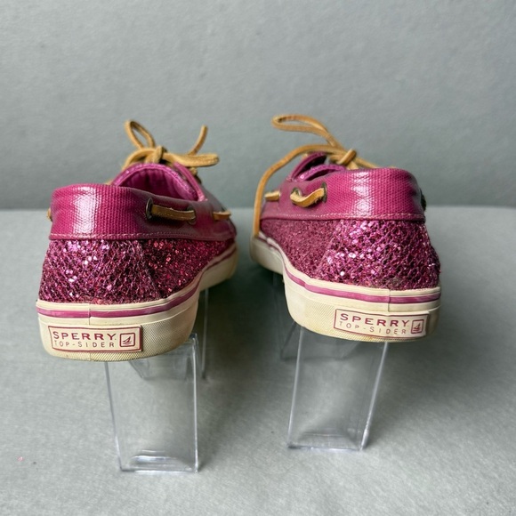 Sperry Topsider Women’s Bahama Raspberry Pink Glitter Shoes size 8M - Picture 8 of 14